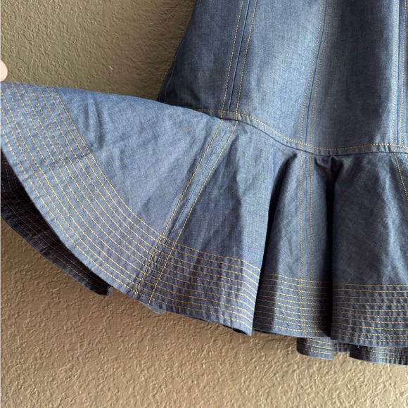 Acler Denim Ruffled Mini Skirt Size 8 - Picture 3 of 7